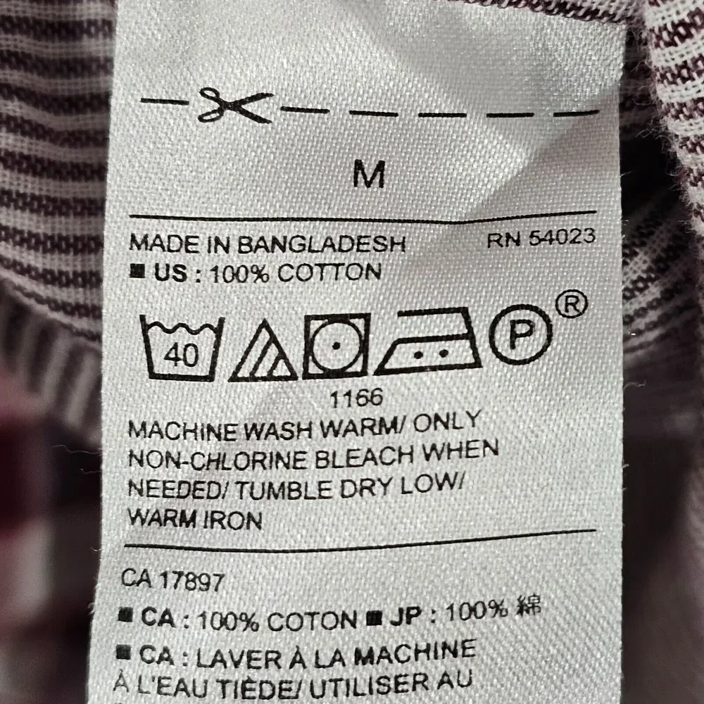 Banana‎ Republic Standard Fit Button Down Shirt Mens Plaid Checked Red White M